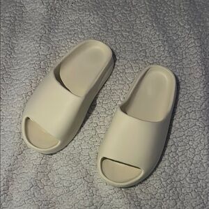 Cream Slide Sandals